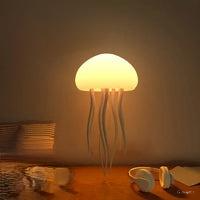 Jellyfish Lamp with touch on/off switch, plastic material, DC power source, suitable for 1-3 square meters lighting area.